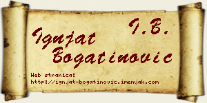 Ignjat Bogatinović vizit kartica